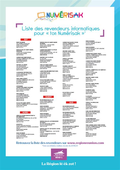 VOICI LA LISTE DES REVENDEURS OFFICIELS .